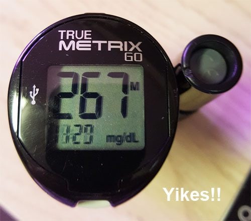 Leisa's high glucose reading