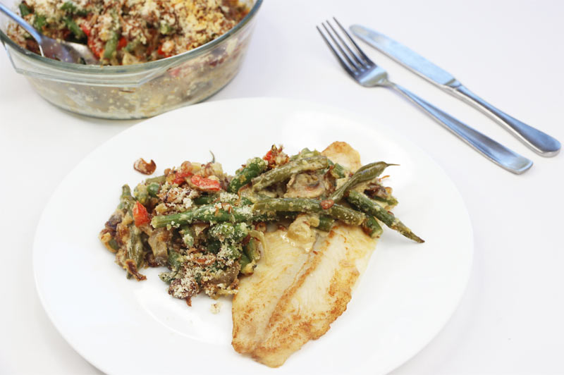Easy Low Carb Green Bean Casserole with Fish