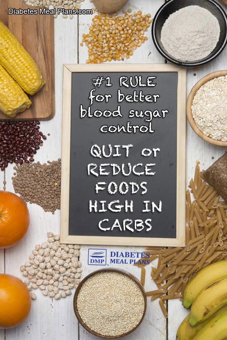 Quit foods high on carbohydrates for better blood sugar control