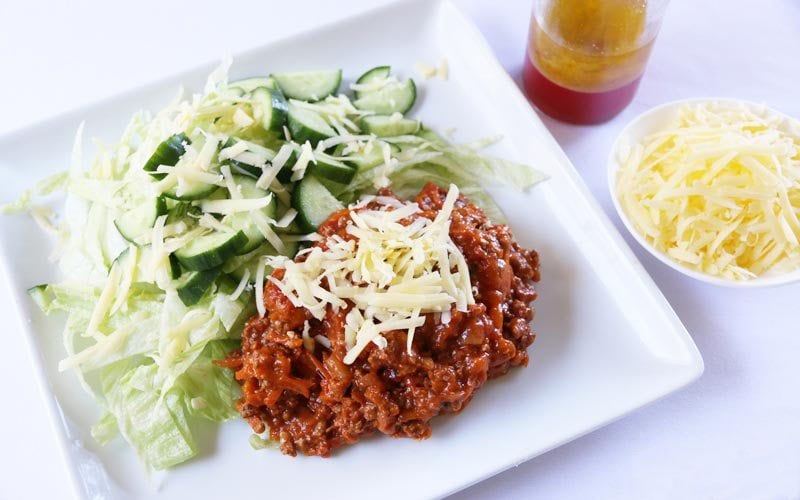 Bolognese and Salad