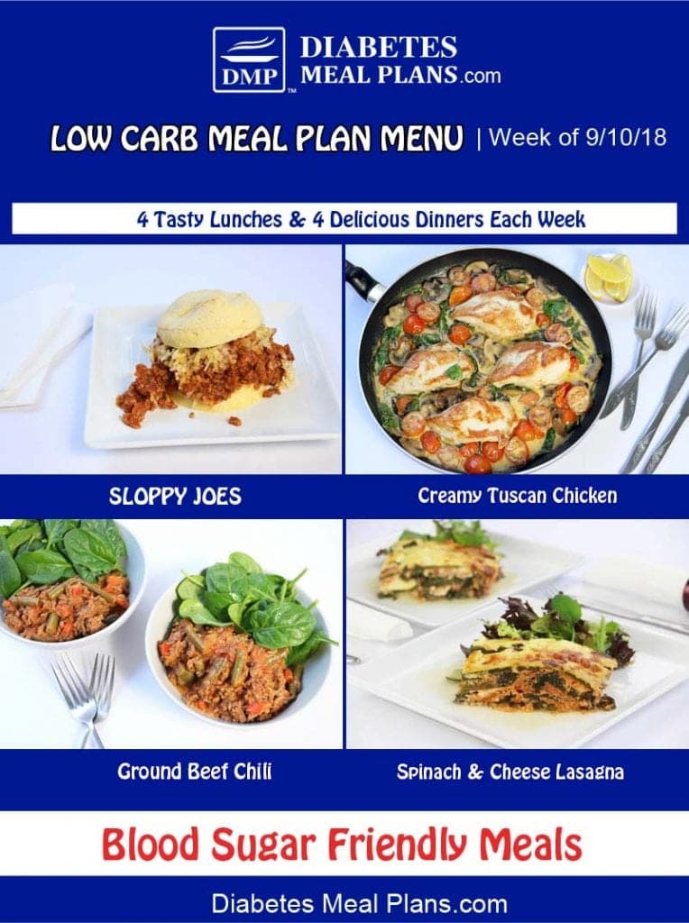 Diabetic Meal Plan: Week of 9/10/18