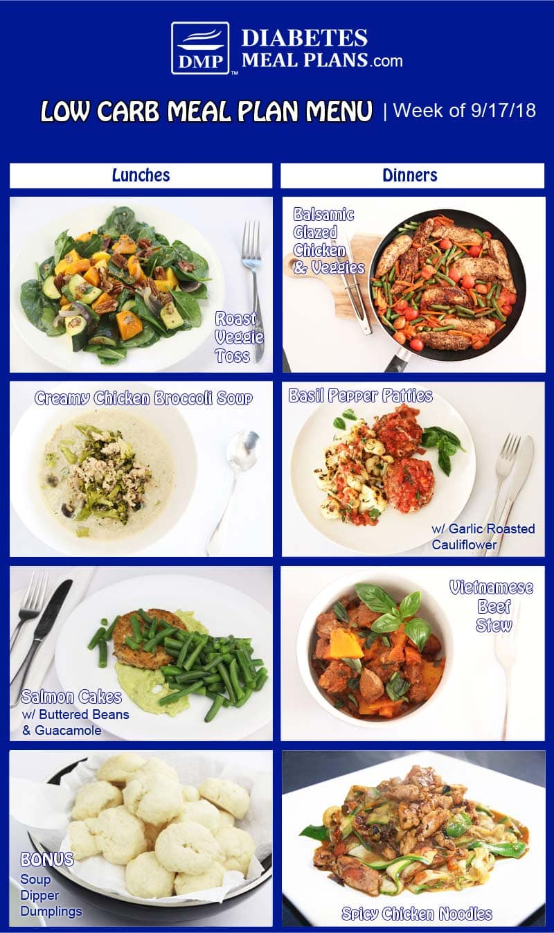 Diabetic Meal Plan: Week of 9/17/18