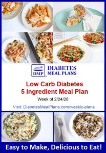 Diabetes Meal Plan: Menu Week of 2/24/20