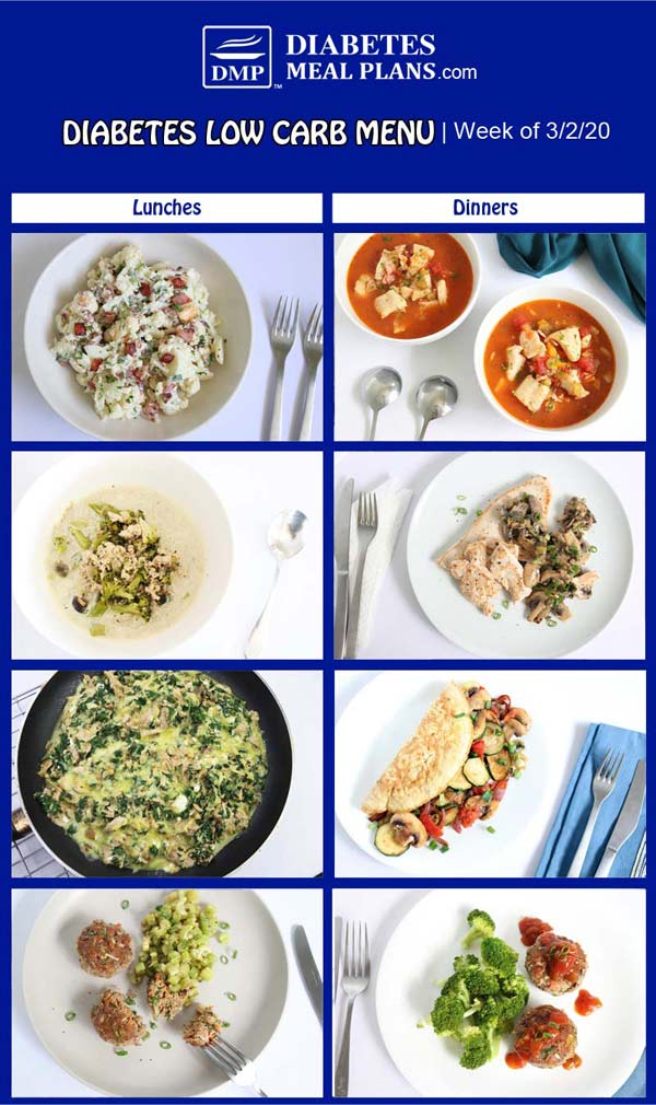 Diabetes Meal Plan Menu Week Of 3 2 20
