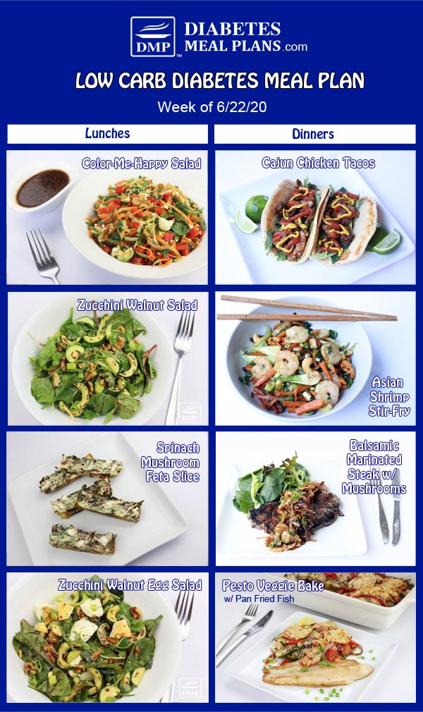 Diabetes Meal Plan: Menu Week of 6/22/20