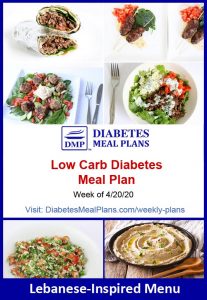 Diabetes Meal Plan: Menu Week of 4/20/20