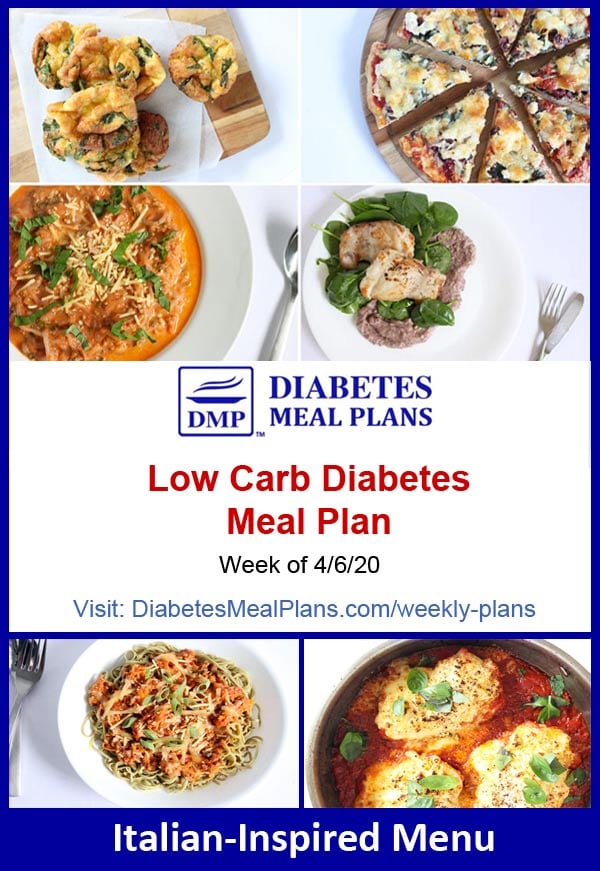 Diabetes Meal Plan: Menu Week of 4/6/20