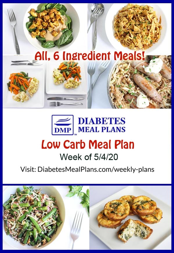 Diabetes Meal Plan: Menu Week of 5/4/20