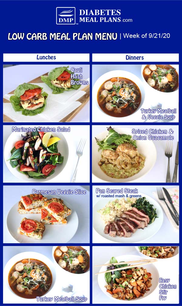 Diabetes Meal Plan: Menu Week of 9/21/20