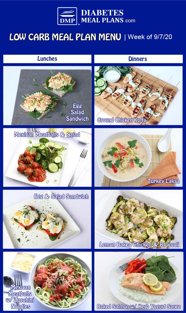 Diabetes Meal Plan: Menu Week of 9/7/20