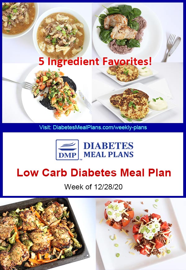 Diabetes Meal Plan: Menu Week of 12/28/20