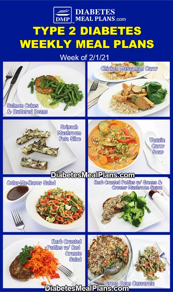 Diabetes Meal Plan: Menu Week of 2/1/21