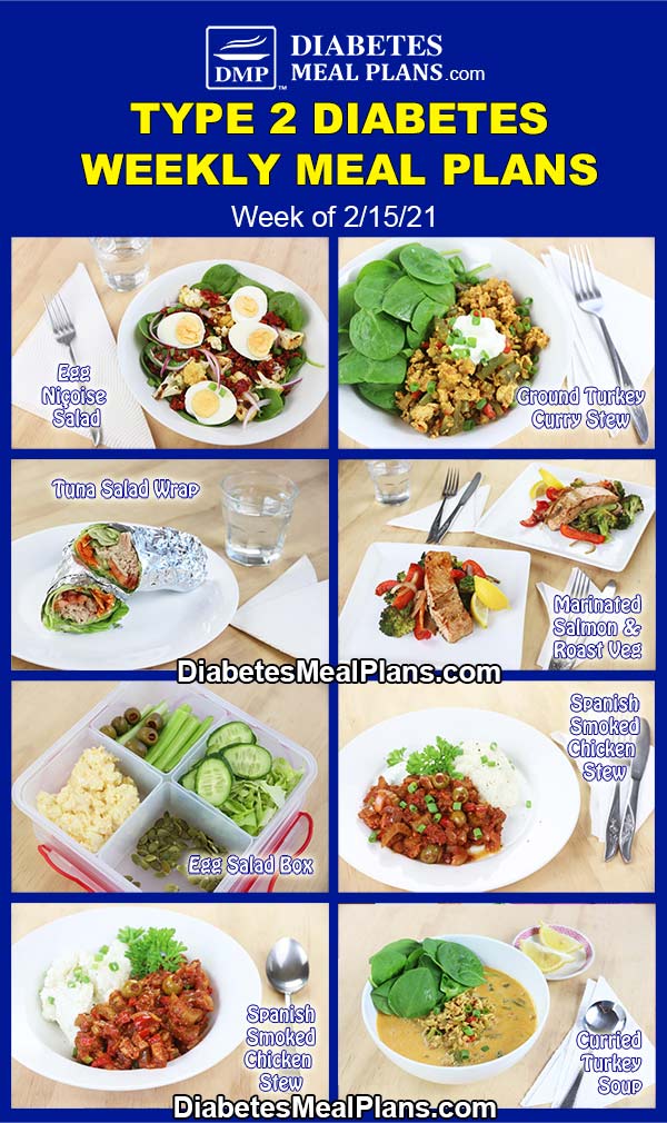 Diabetes Meal Plan: Menu Week of 2/15/21