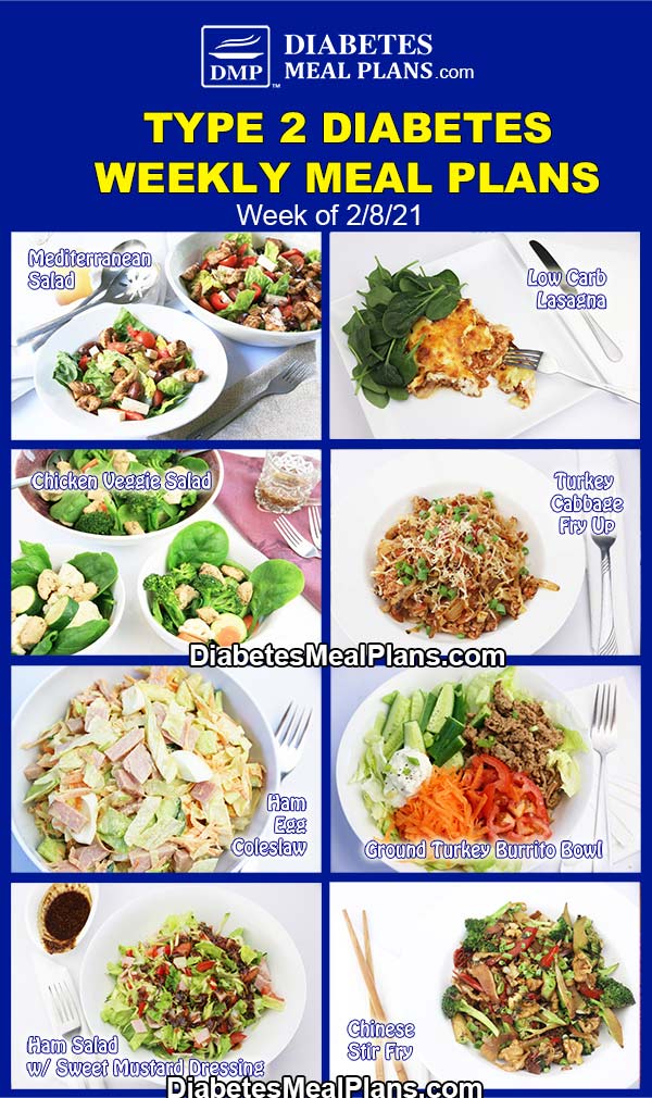 Diabetes Meal Plan Menu Week Of 2 8 21 Diabetic Diet