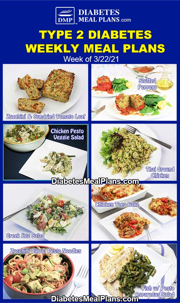 Diabetes Meal Plan: Menu Week of 3/22/21