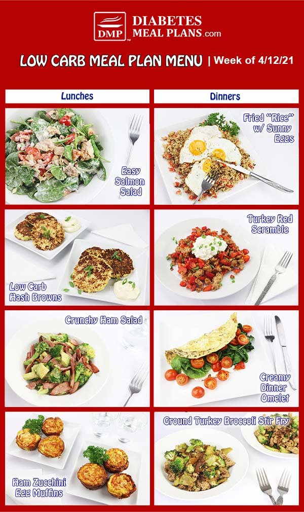 Diabetes Meal Plan: Menu Week of 4/12/21