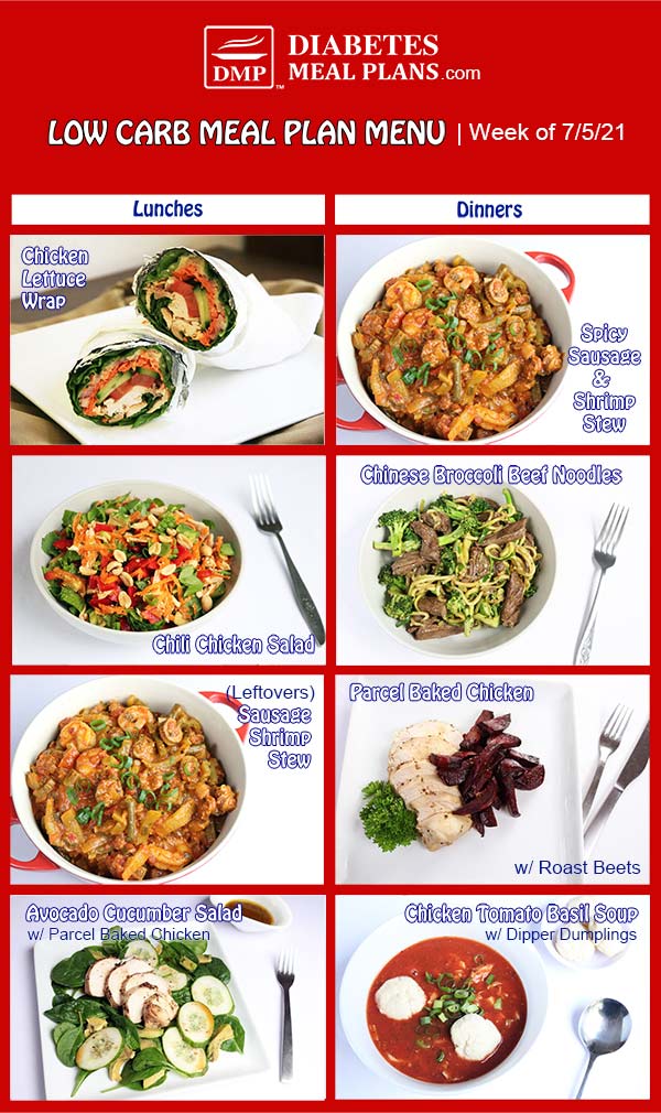 diabetic weekly meal planning chart