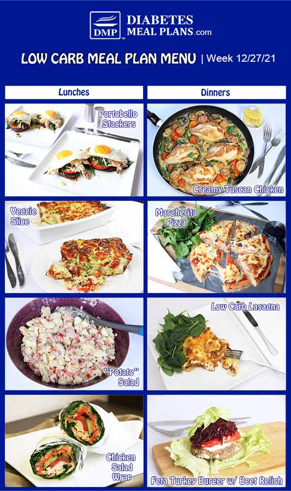 Diabetes Meal Plan: Menu Week of 12/27/21