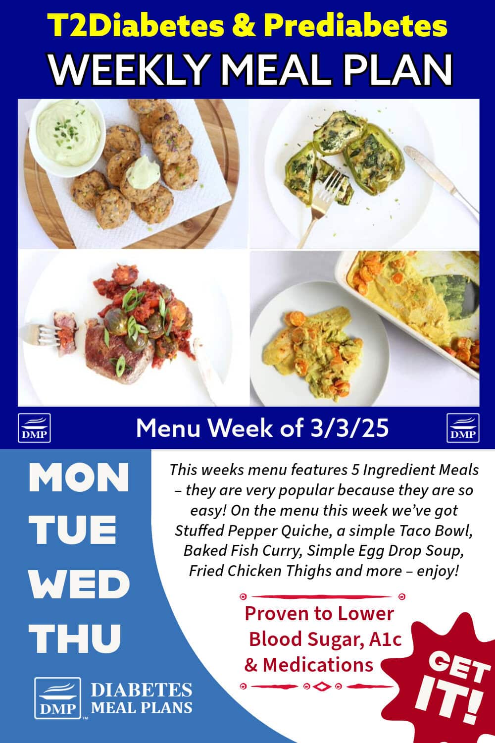 Diabetes Meal Plan: Week of 3/3/25